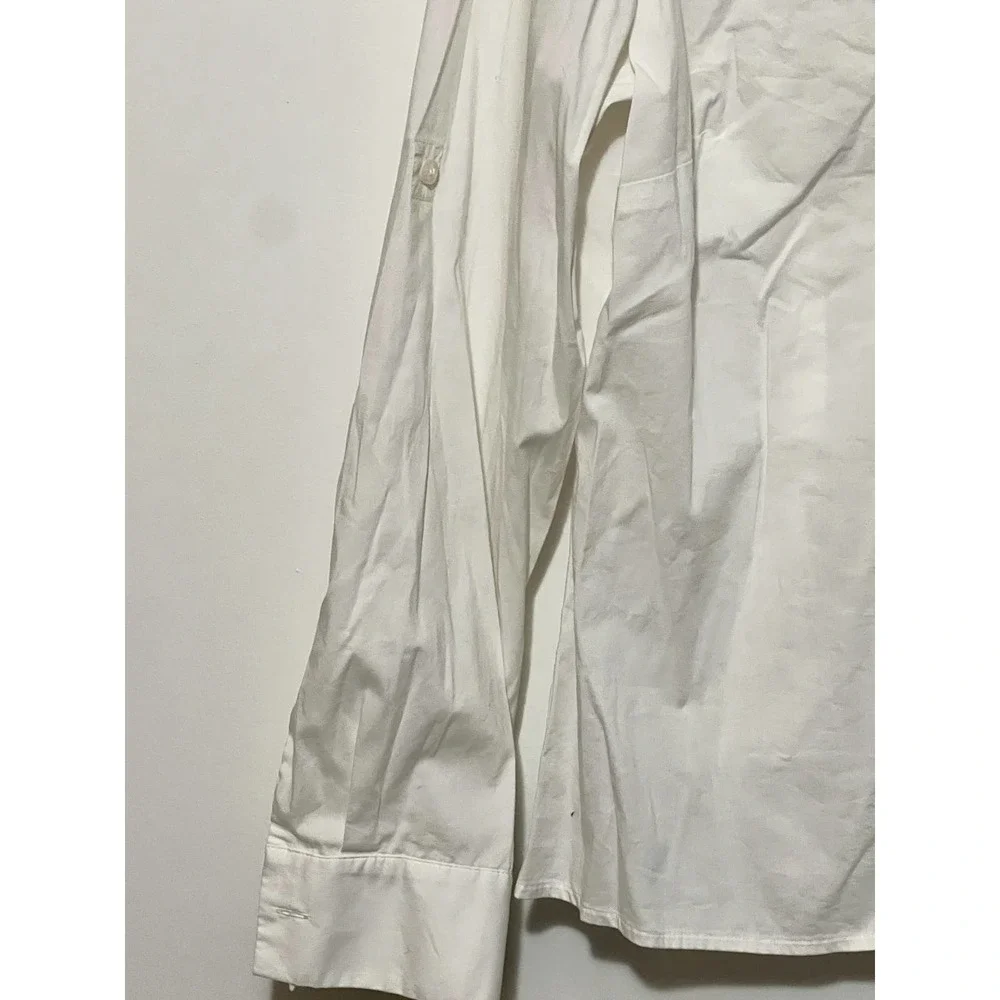 Nine West Button Down Ruffle Cotton Long Sleeve Top Blouse NWOT Size 14 - Picture 3 of 8
